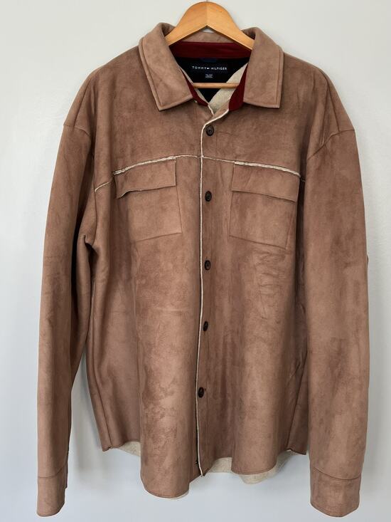 Tommy Hilfiger Other - Tommy Hilfiger Men’s XXL Tan Brown Faux Suede Sherpa Lined Jacket